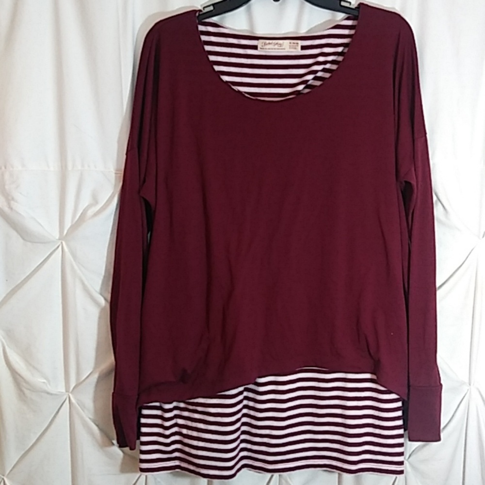 Red layered long sleeve shirt